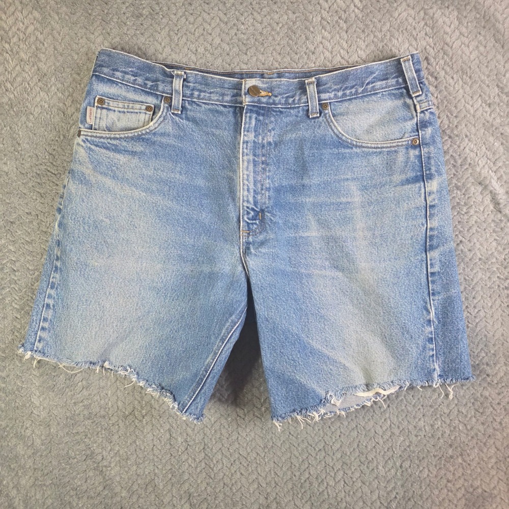 Carhartt B17 Denim Shorts Men's 38 Relaxed Fit Cutoff Blue Jean Workwear